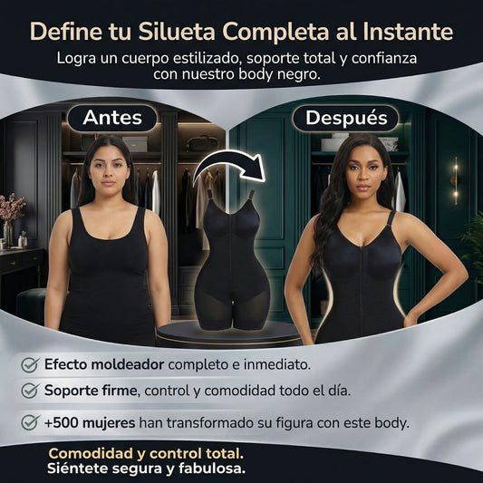 Faja Moldeadora YIANNA TT de Abdomen con Realce de Glúteos, Cremallera Frontal y Tirantes Desmontables