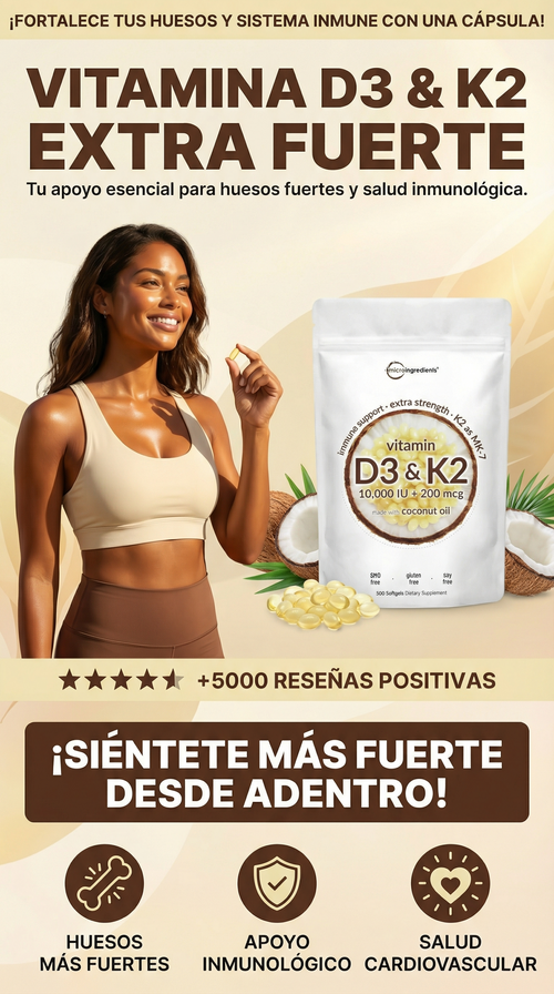 VITAMINA D3 + 200mcg DE VITAMINA K2